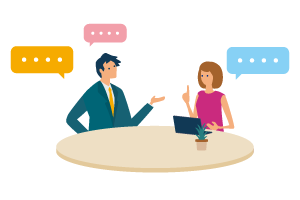 地域の人と会話するイメージ図