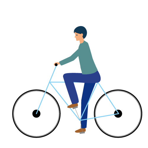 サイクリングを楽しむ男性イラスト